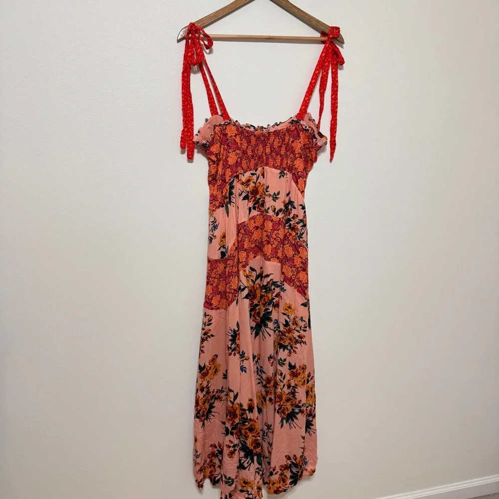 Free People Floral Lover Boy Maxi Dress Size 8 long button down - Picture 7 of 9